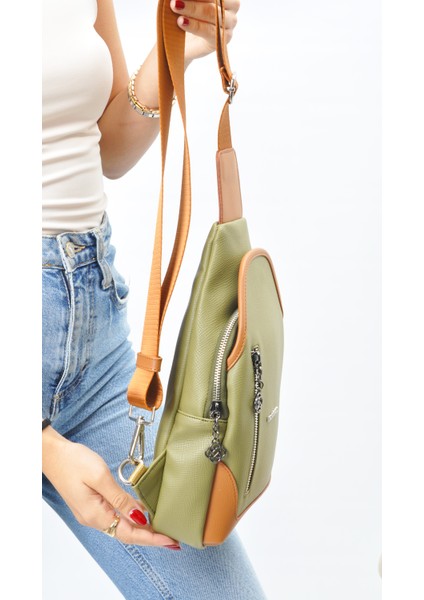 kadın crossbody omuz ve çapraz askılı haki modelleri