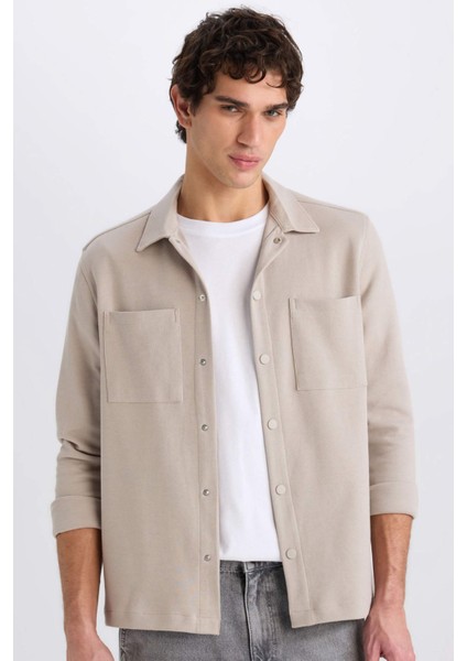 Regular Fit Basic Düz Uzun Kollu Gömlek D8876AX25SP