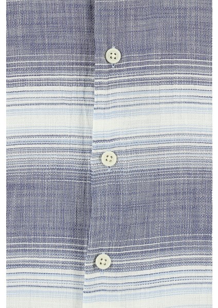 Uzun Kol Regular Fit Spor Çizgili Pamuk Gömlek modelleri