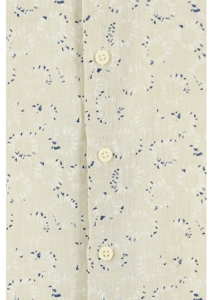 Uzun Kol Slim Fit Dar Kesim Spor Baskılı Keten Gömlek modelleri