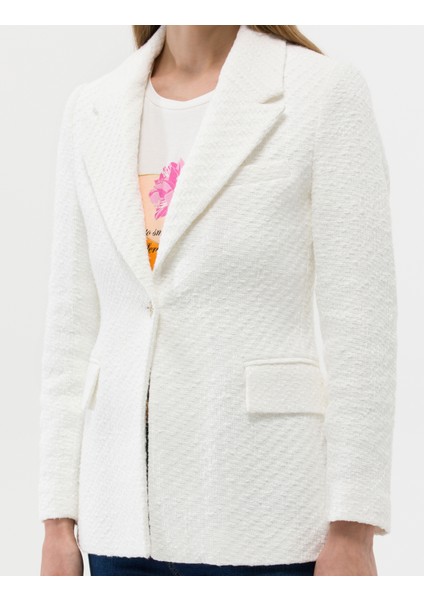 Kadın Beyaz Tüvit Blazer Ceket 50263062-VR013