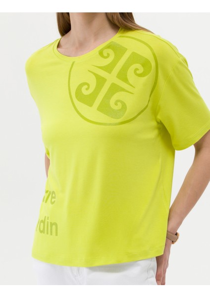 Kadın Yeşil Comfort Fit Tişört 50263377-VR232