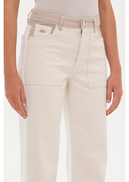 Kadın Krem Pantolon (Jean) 50263787-VR071