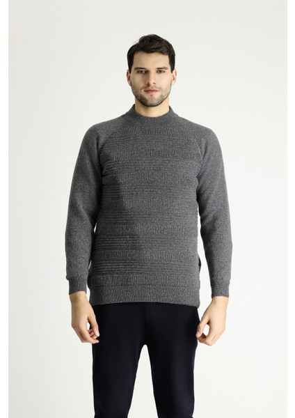 Bato Yaka Slim Fit Dar Kesim Desenli Yünlü Triko Kazak fırsatları