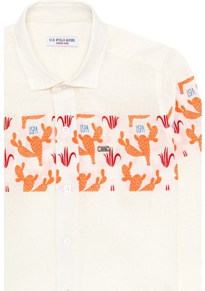 Erkek Çocuk Turuncu Gömlek Desenli 50264502-VR051