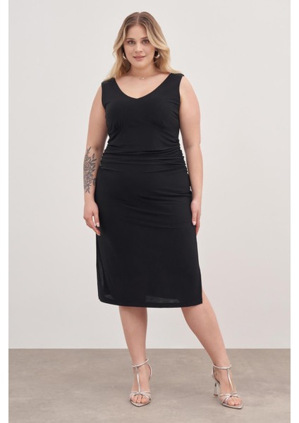 Drape Detaylı Midi Elbise fiyatları