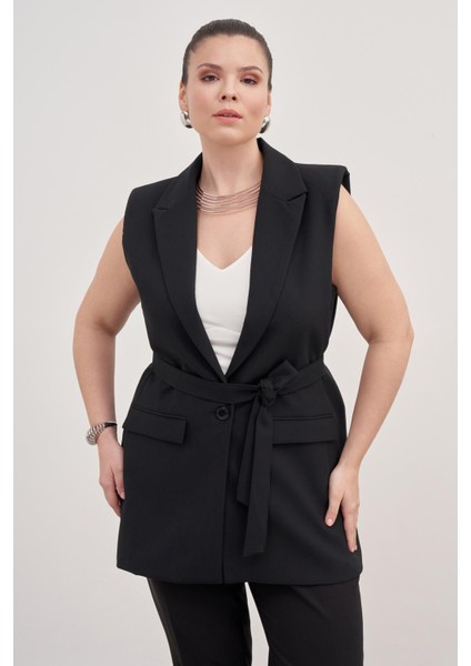 Astarlı Kuşaklı Uzun Yelek