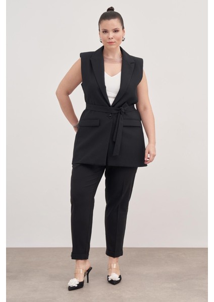 Astarlı Kuşaklı Uzun Yelek