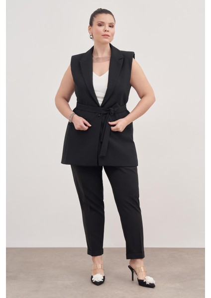 Astarlı Kuşaklı Uzun Yelek