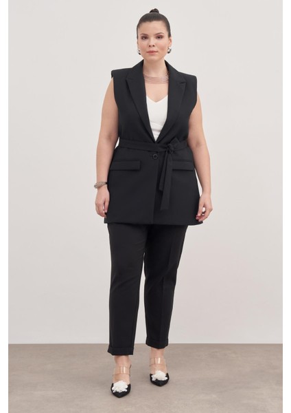 Astarlı Kuşaklı Uzun Yelek