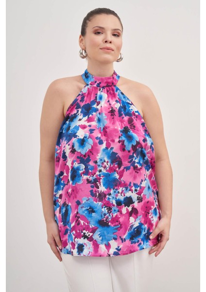 Halter Yakalı Desenli Bluz fiyatları
