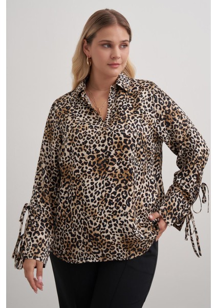 Bağlama Detaylı Leopar Bluz fiyatları
