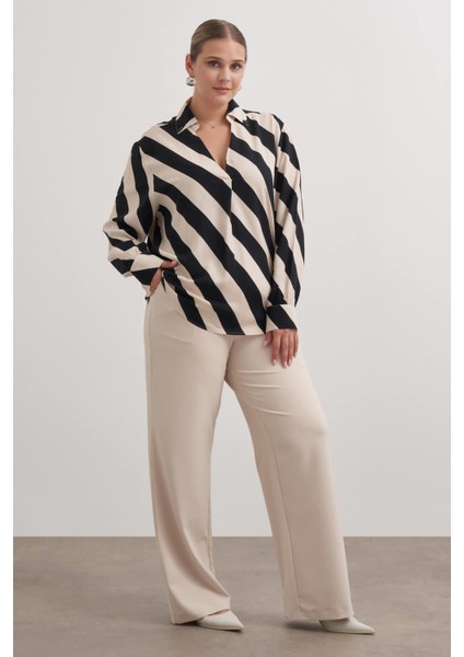 Dökümlü Çizgili Bluz indirimleri