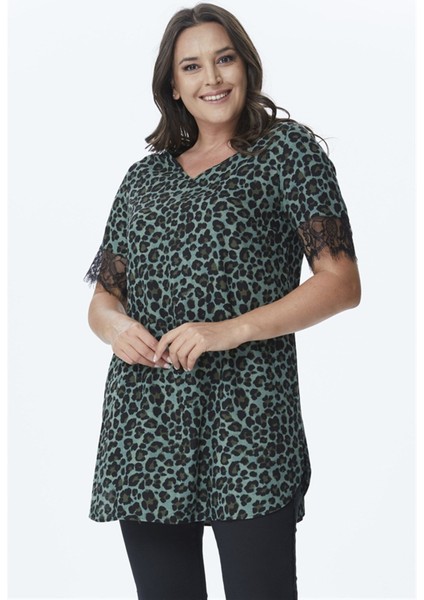 Kolları Dantel V Yaka Tunik