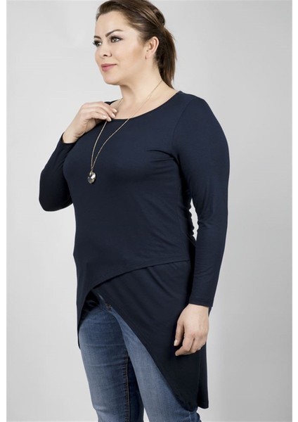 Önü Asimetrik Kesimli Uzun T-Shirt 23519-m fiyatları
