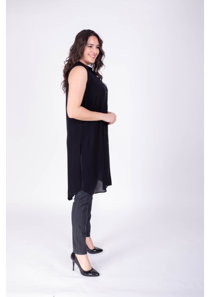 Önden Düğmeli Kolsuz Uzun Bluz 23790 fiyatları