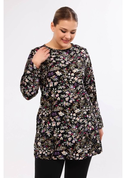 Desenli Penye Tunik Takım