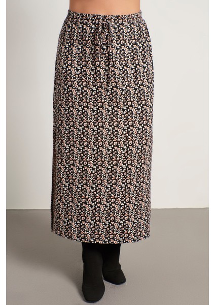 Çiçekli Uzun Penye Etek modelleri