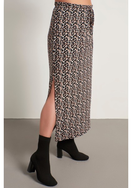 Çiçekli Uzun Penye Etek indirimleri