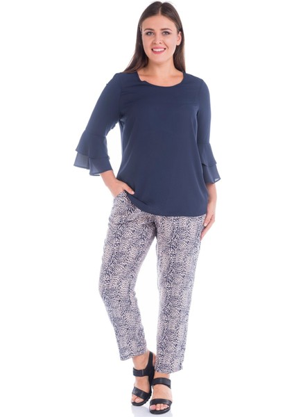 Beli Lastikli Bağcıklı Pantolon 12372-m