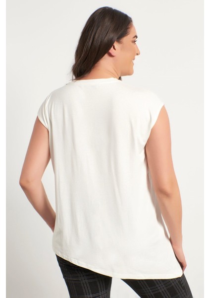 Kuşgözü Detaylı Kolsuz Penye Tişört indirimleri