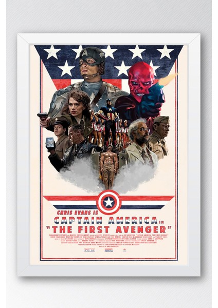 Captain America Çerçeveli Tablo - The First Avenger Marvel Poster Tablo
