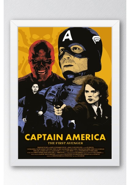 Captain America Çerçeveli Tablo - The First Avenger Marvel Poster Tablo