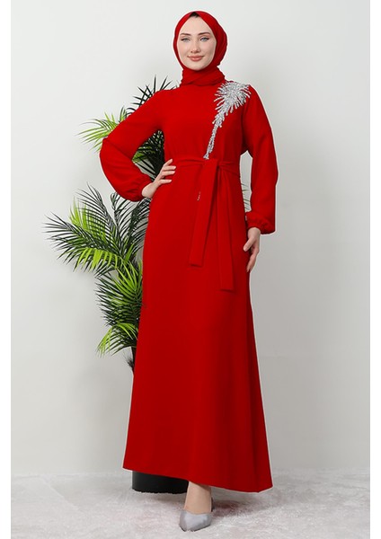 Sinem Tesettür Elbise Kırmızı modelleri