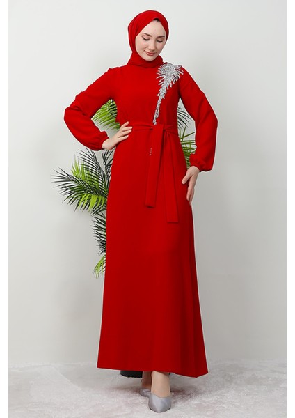 Sinem Tesettür Elbise Kırmızı fırsatları