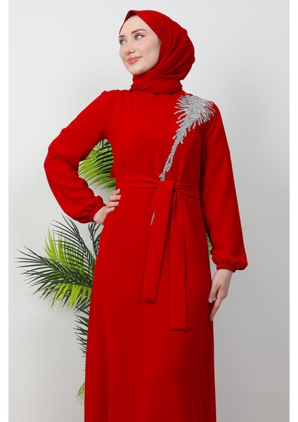 Sinem Tesettür Elbise Kırmızı indirimleri