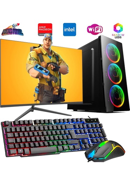 Intel I5 3n 8gb 480GB SSD 4gb RX550 24" Monitörlü Oyun Bilgisayarı