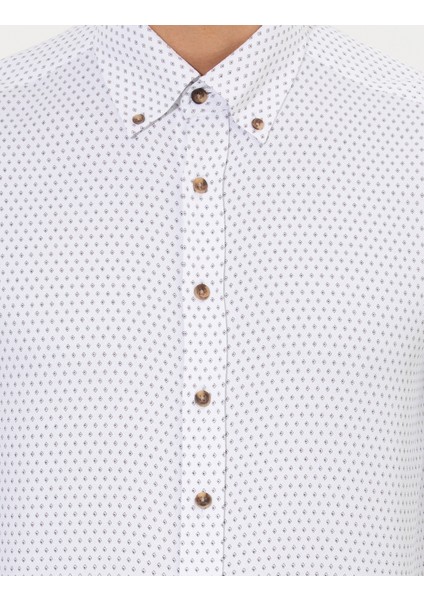 Erkek Beyaz Slim Fit Uzun Kollu Gömlek 50266528-VR013
