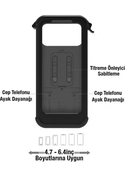 Su Geçirmez Ayna Uyumlu Motosiklet Telefon Tutucu Hassas Dokunmatik