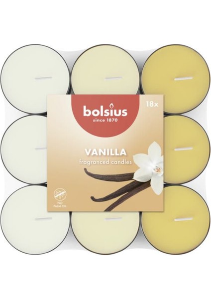 Vanilya Kokulu Tealight Mum, 18'li Paket, 3,5 Saat Yan Ma, Doğal Özler Içerir, Palmiye Yağı Içermez