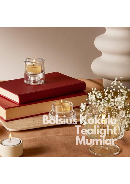 Vanilya Kokulu Tealight Mum, 18'li Paket, 3,5 Saat Yan Ma, Doğal Özler Içerir, Palmiye Yağı Içermez fırsatları
