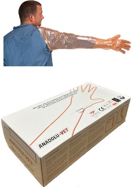 Anadolu-Vet Suni Tohumlama Eldiveni. 90 cm ( 100 Adet )
