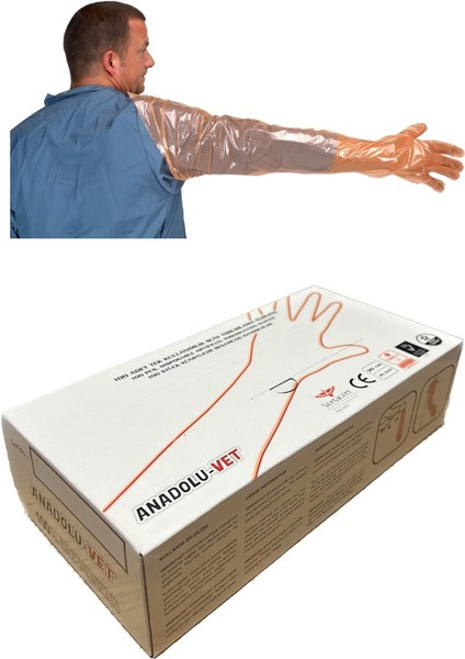 Anadolu-Vet Suni Tohumlama Eldiveni. 90 cm ( 100 Adet ) fiyatları