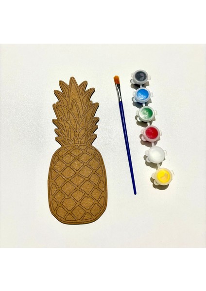10lu Paket Ahşap Boyama Ananas Eğitici Etkinlik Boya Seti modelleri