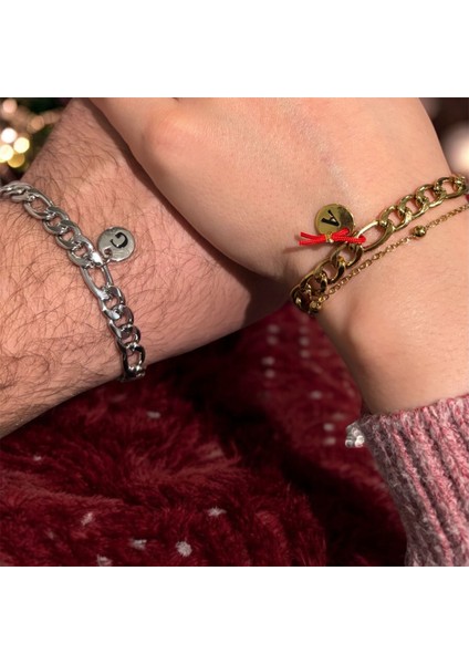 Çelik Bileklik 2 Li Kurdele Harf Detaylı Kararmaz fiyatları