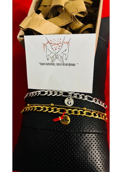 Çelik Bileklik 2 Li Kurdele Harf Detaylı Kararmaz fırsatları