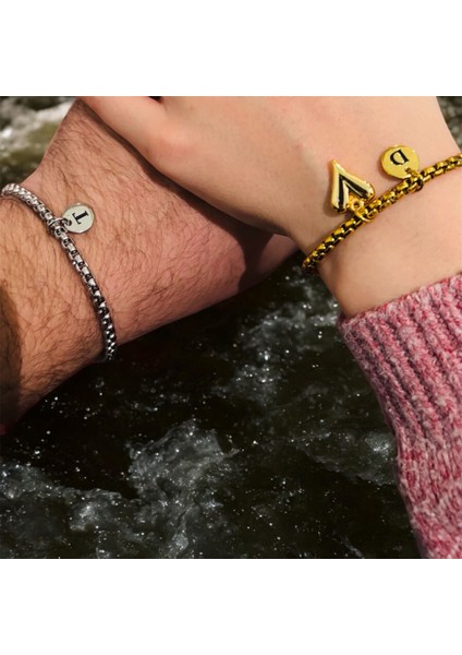 Çelik Bileklik Harfli Sevgililer Gününe Özel Kararmaz modelleri