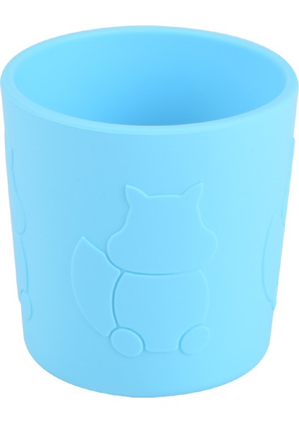 Silikon Beslenme Seti / Kapaklı Vakumlu Silikon Mama Tabağı, Kase, Çatal, Kaşık, Pipet, Önlük, Bardak, Paslanmaz Çelik Çatal, Kaşık ve Saklama Kutusu / Mavi