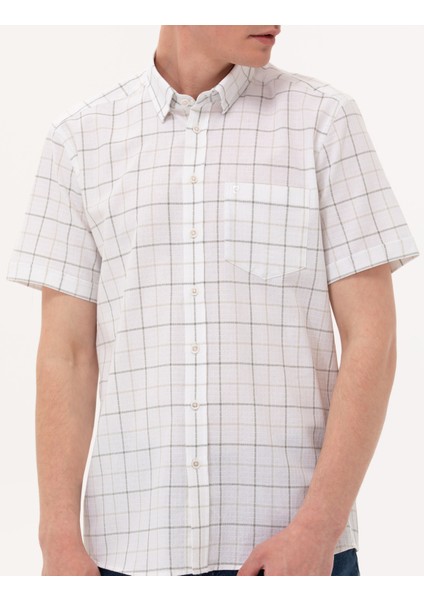Erkek Haki Regular Fit Kısa Kollu Gömlek 50269178-VR027