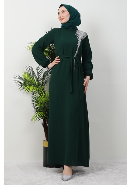 Sinem Tesettür Elbise Haki