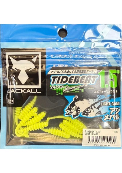 Tidebeat 1.5 3.8cm Silikon Yem Glow Chart