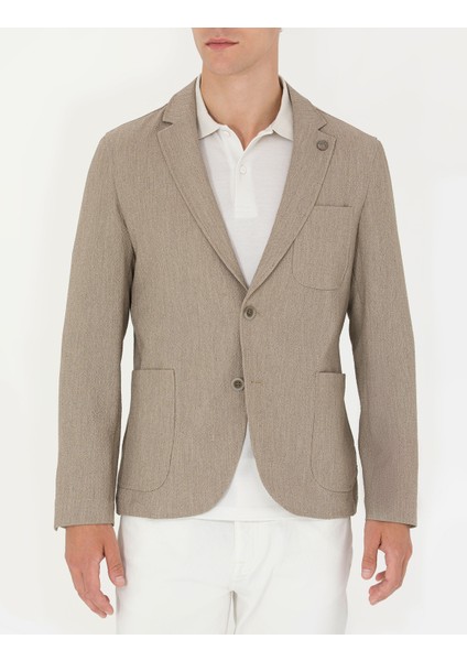 Erkek Vizon Ekstra Slim Fit Spor Ceket 50269735-VR052