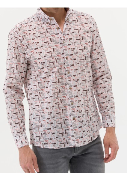 Erkek Bej Regular Fit Uzun Kollu Gömlek 50269435-VR011