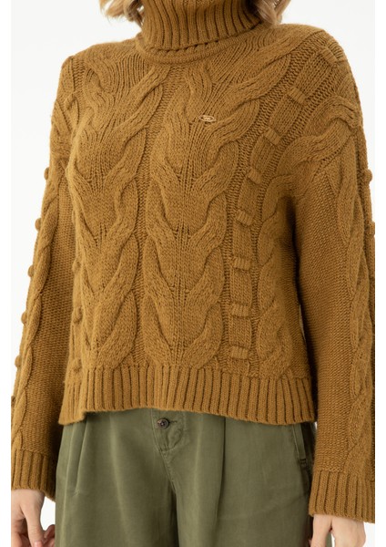 Kadın Açık Haki Kazak /Triko 50270441-VR183