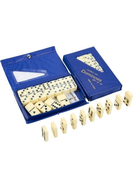 Büyük Boy Domino Oyun Seti Seramik Çantalı 4 x 24 x 1 cm
