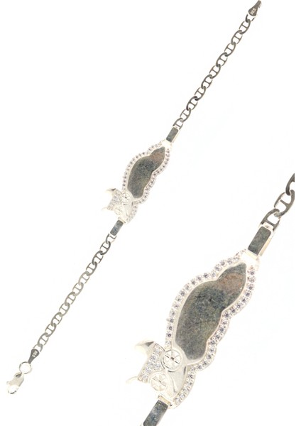 Bebek Arabası Model 925 Ayar Gümüş Çocuk Künyesi 201023605